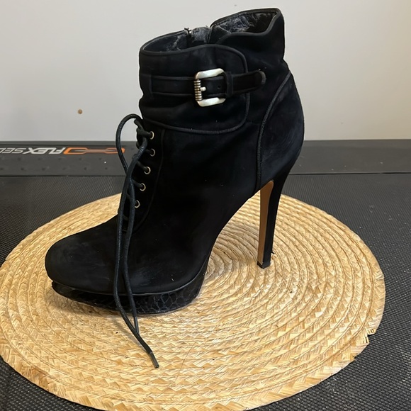 SamEdelmam Suede Leather Ankle Platform Booties Size 10 - Picture 5 of 10